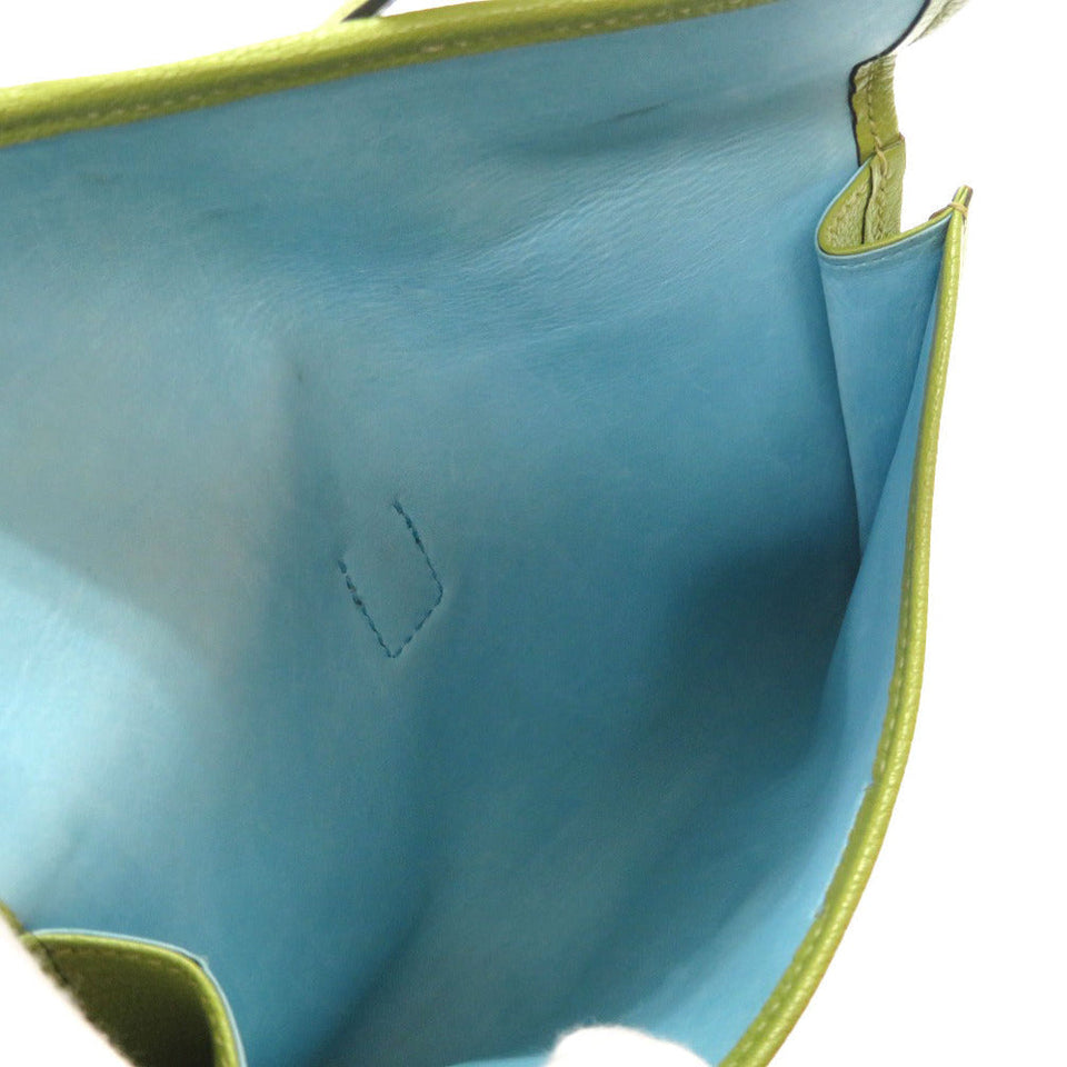 Hermes Clutch bag Doblis Anise green Jige mini unisex(Unisex)