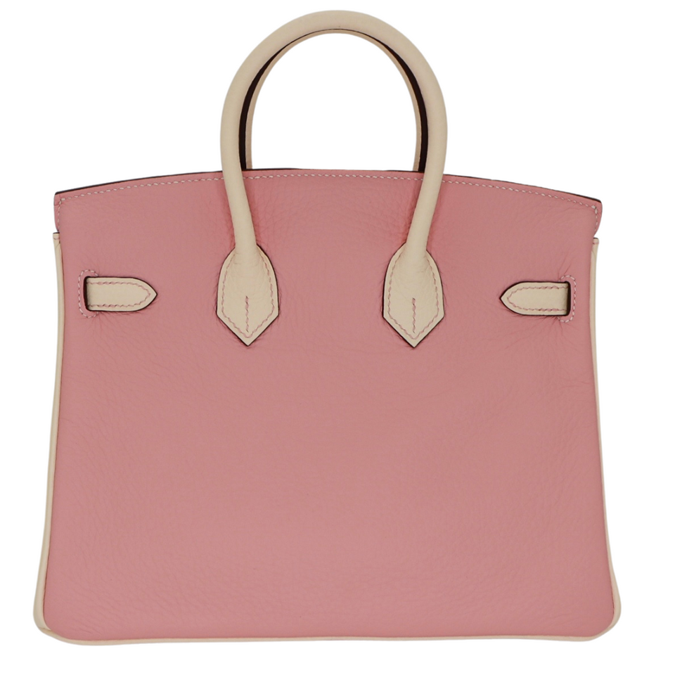Hermes25cm Birkin HSS Rose Sakura/ Nata Clemence Leather Brushed Palladium Hardware