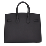 Hermes25cm Birkin Sellier Black Epsom Leather Palladium Hardware