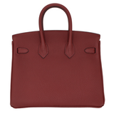 Hermes25cm Birkin Rouge H Togo Leather Palladium Hardware