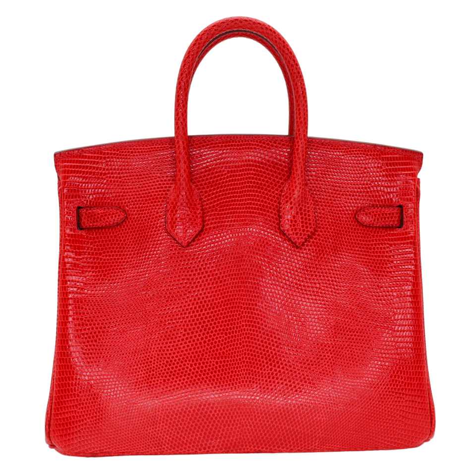 Hermes25cm Birkin Rouge Exotic Lizard Gold Hardware