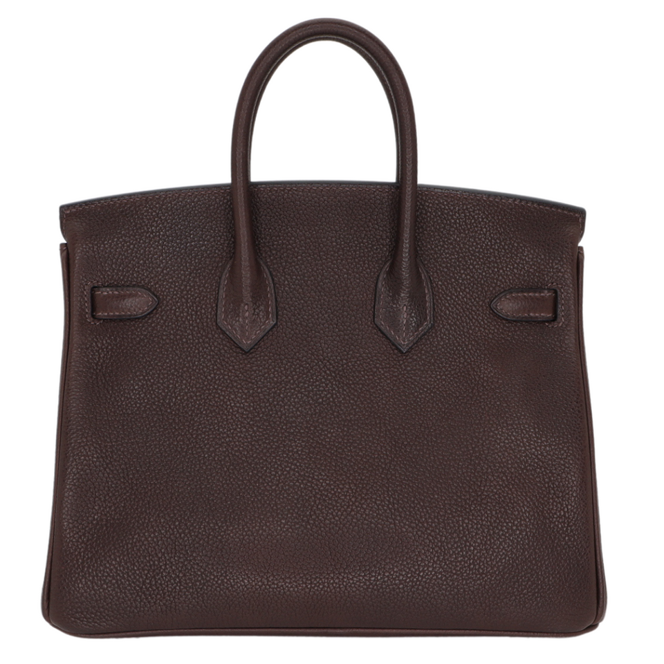 Hermes25cm Birkin Ebene Barenia Faubourg Palladium Hardware