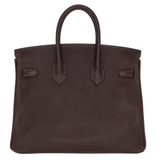 Hermes25cm Birkin Ebene Barenia Faubourg Palladium Hardware