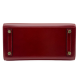 Hermes25cm Birkin Sellier Rouge H Box Calf Leather Gold Hardware