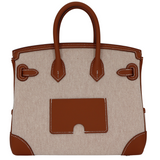 Hermes25cm Birkin Cargo Ecru/ Gold Canvas/ Swift Leather Palladium Hardware