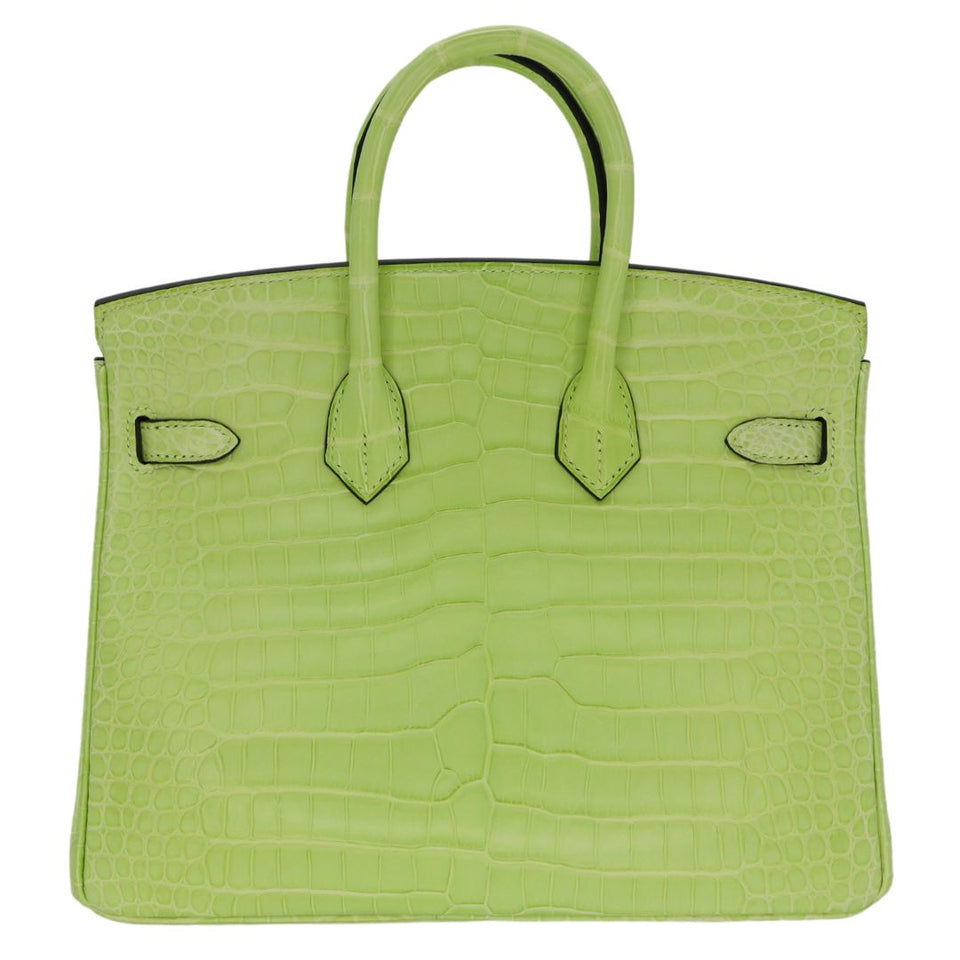 Hermes25cm Birkin Jaune Bourgeon Matte Porosus Crocodile Palladium Hardware