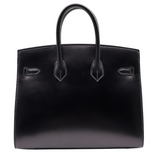 Hermes25cm Birkin Sellier Black Box Calf Leather Gold Hardware