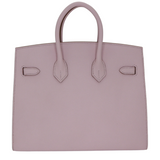Hermes25cm Birkin Sellier HSS Mauve Pale/ Gris Perle Epsom Leather Rose Gold Hardware