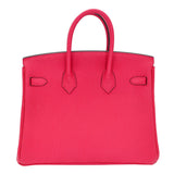 Hermes25cm Birkin Rose Mexico Togo Leather Palladium Hardware