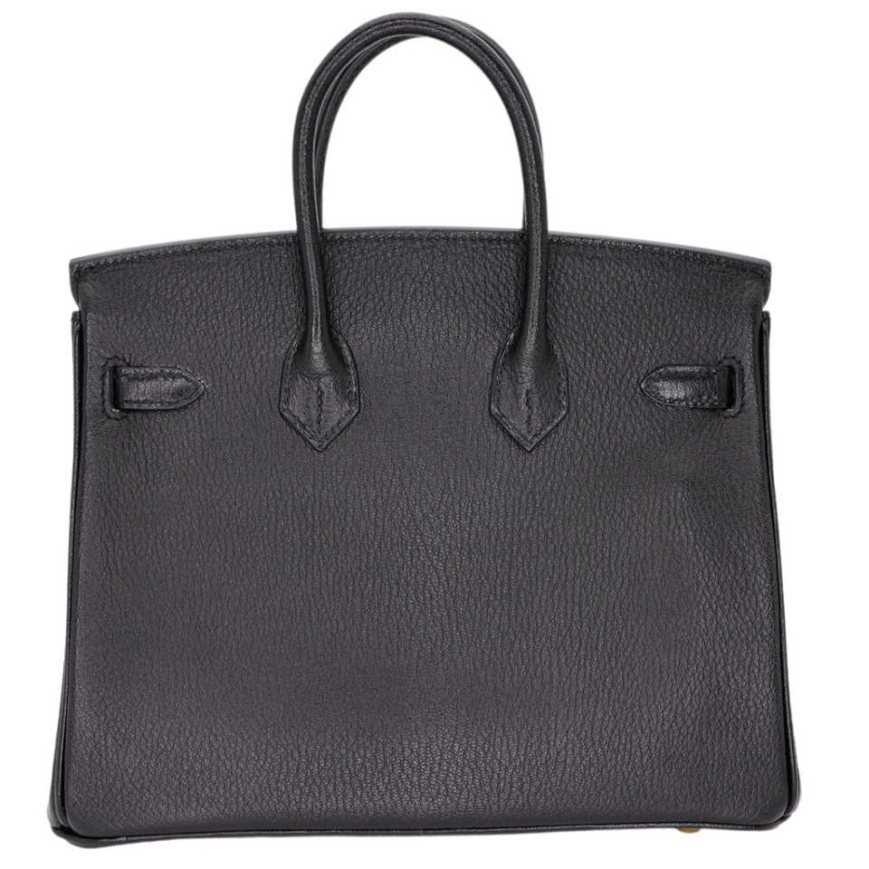 Hermes25cm Birkin HSS Black/ Rouge Chèvre Leather Brushed Gold Hardware