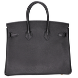 Hermes25cm Birkin HSS Black/ Rouge Chèvre Leather Brushed Gold Hardware
