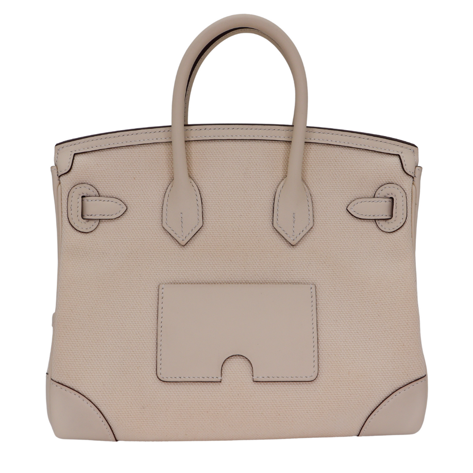 Hermes25cm Birkin Cargo Nata Canvas/ Swift Leather Palladium Hardware