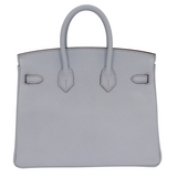 Hermes25cm Birkin HSS Bleu Brume Chèvre Leather Palladium Hardware