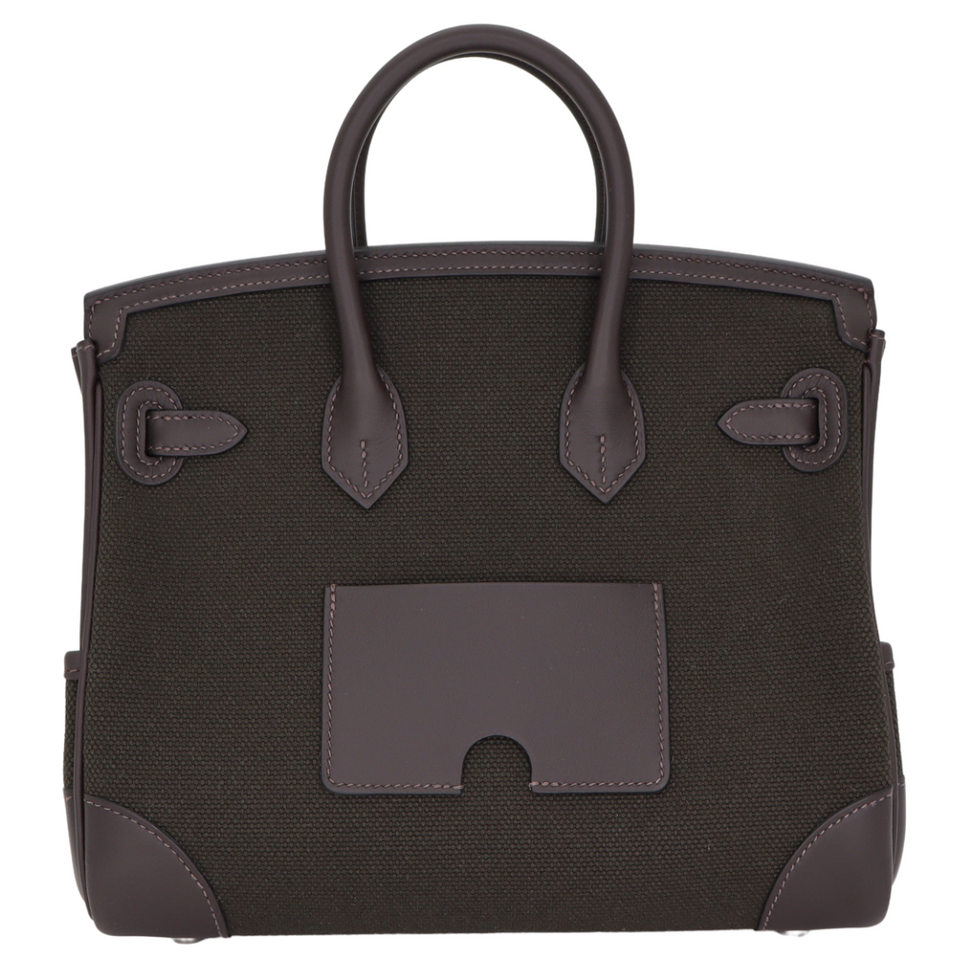 Hermes25cm Birkin Cargo Bronze/ Ebene Canvas/ Swift Leather Palladium Hardware
