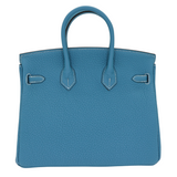 Hermes25cm Birkin Bleu Jean Togo Leather Palladium Hardware