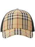 Luxury Burberry Check Mesh Ball Cap Beige