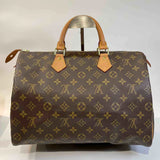 Louis Vuitton Monogram Handbag, Brown, Coated Canvas