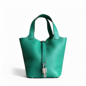 Hermes Picotin 18 - Bambou Vert Vertigo Clemence Leather Silver Hardware