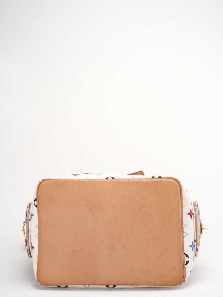 Louis Vuitton White Multicolor Takashi Murakami Bucket Canvas Bag