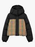 Luxury Burberry WoMen's Vintage Check Crop Reversible Padding Black Archive Beige