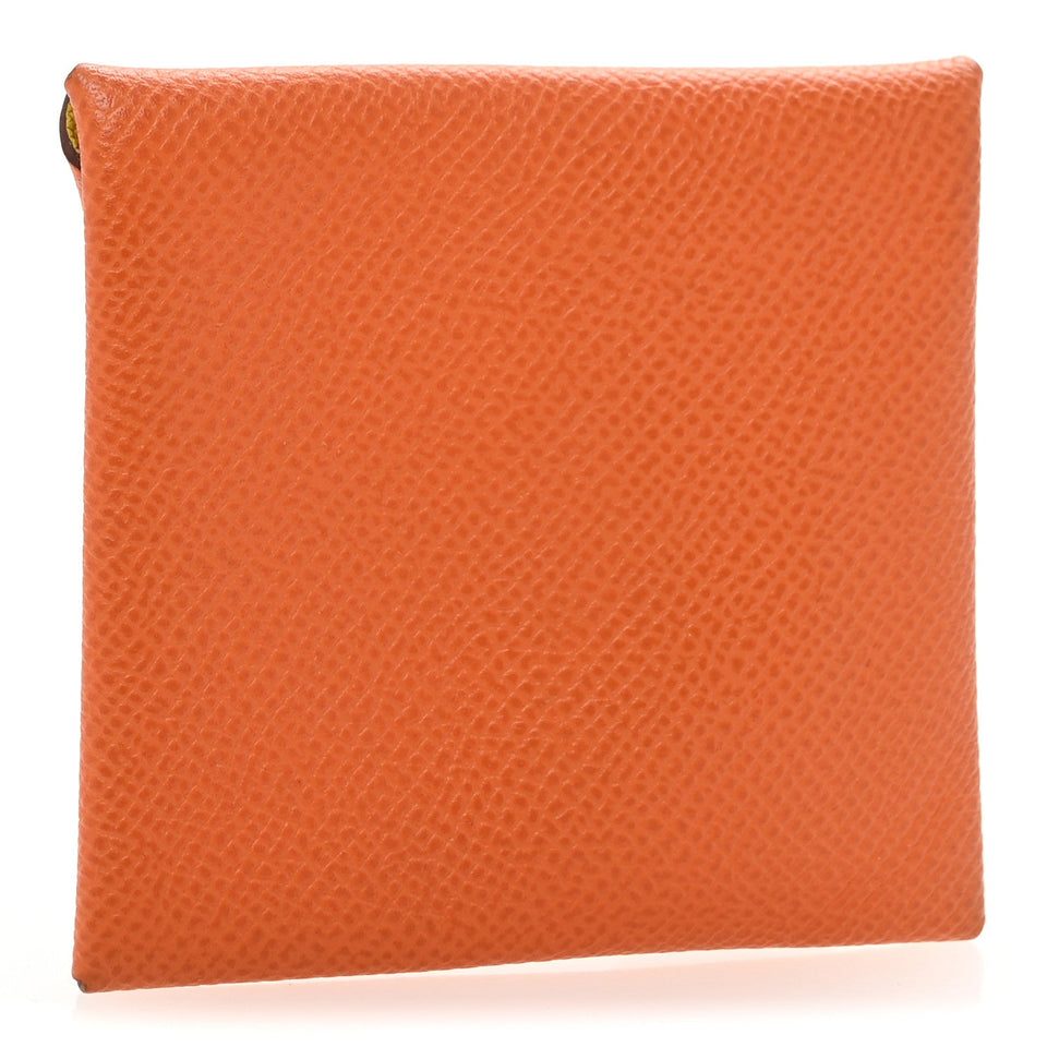 Hermes Epsom Bastia Verso Coin Purse Orange Lime