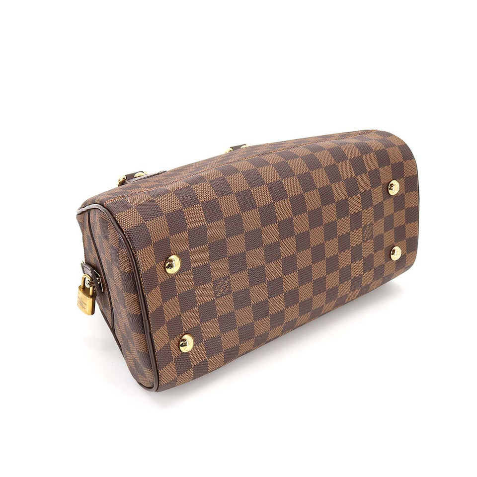 Louis Vuitton Damier Duomo Hand Bag Ebene Gold Metal Fittings