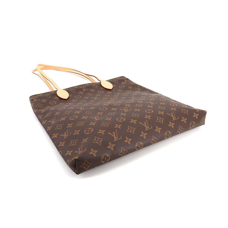 Louis Vuitton Monogram Carry It Tote Bag Brown Gold Hardware