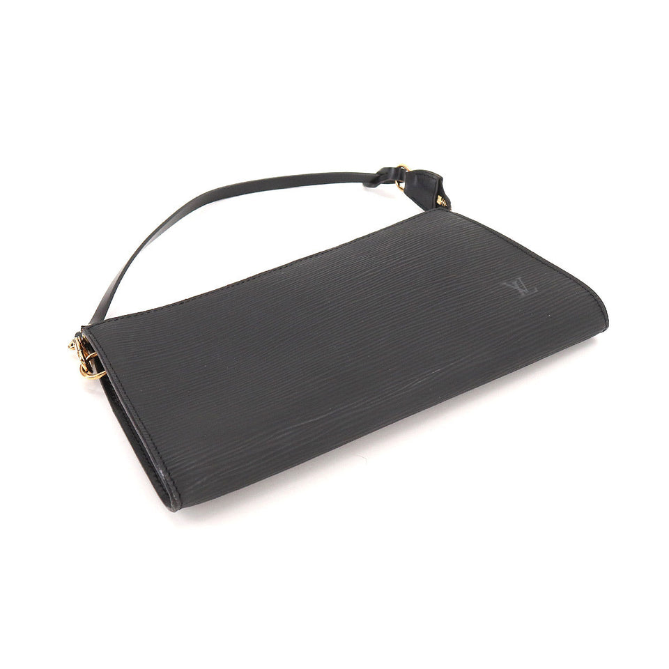 Louis Vuitton Epi Pochette Accessoire Hand Bag Black Gold Hardware