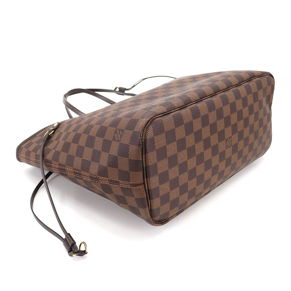 Louis Vuitton Damier Neverfull MM Tote Bag Ebene Brown