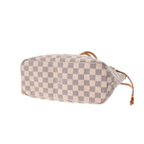Louis Vuitton Damier Azur Neverfull PM White Canvas Handbag