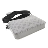 Louis Vuitton Monogram Shadow Duo Messenger Shoulder Bag Leather Gray