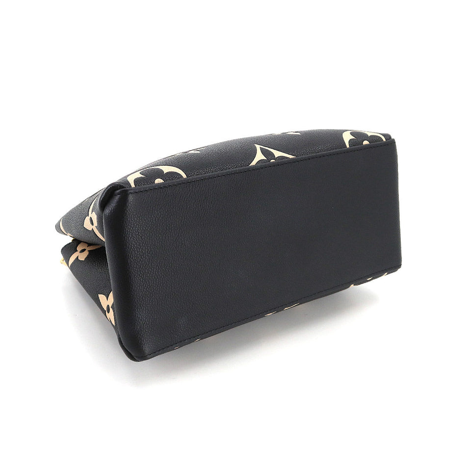 Louis Vuitton Bicolor Monogram Emplant Petit Palais PM Shoulder Bag Black Beige