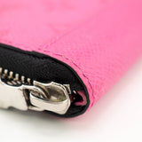 Louis Vuitton Zippy Wallet Vertical Coated Canvas Round Zipper Fuchsia Pink