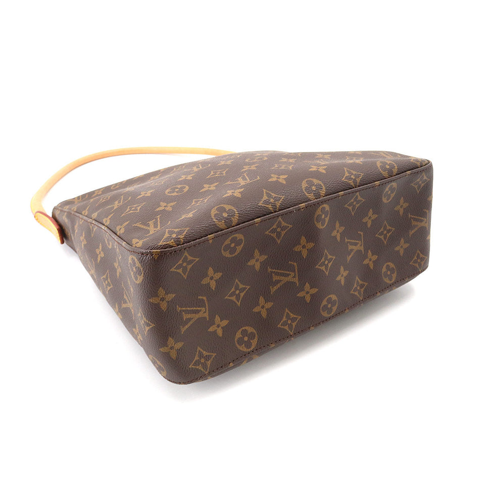 Louis Vuitton Monogram Looping GM Shoulder Bag Brown Gold Metal Fittings