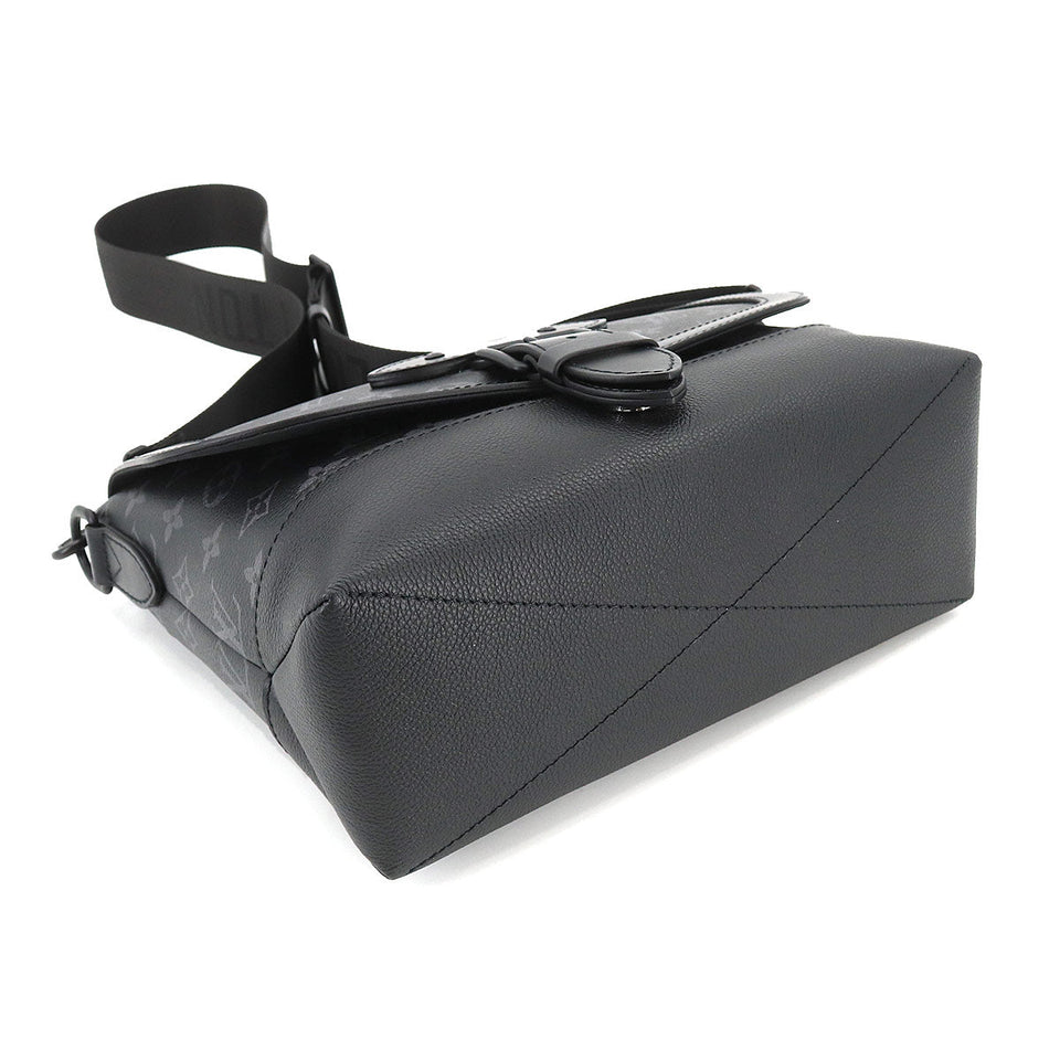Louis Vuitton Monogram Eclipse Saumur Messenger PM Shoulder Bag Black