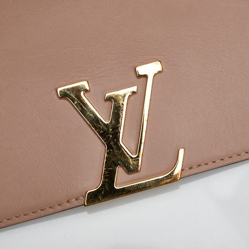 Louis Vuitton Pochette GM Chain Shoulder Bag Nude Beige Pink