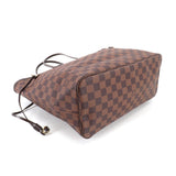 Louis Vuitton Damier Neverfull MM Tote Bag Ebene Brown Gold Metal Fittings