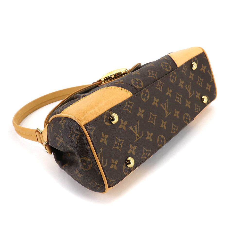 Louis Vuitton Monogram Beverly MM Shoulder Bag Brown Gold Hardware