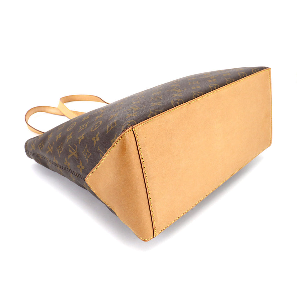 Louis Vuitton Monogram Cabas Mezzo Tote Bag Brown Gold Metal Fittings