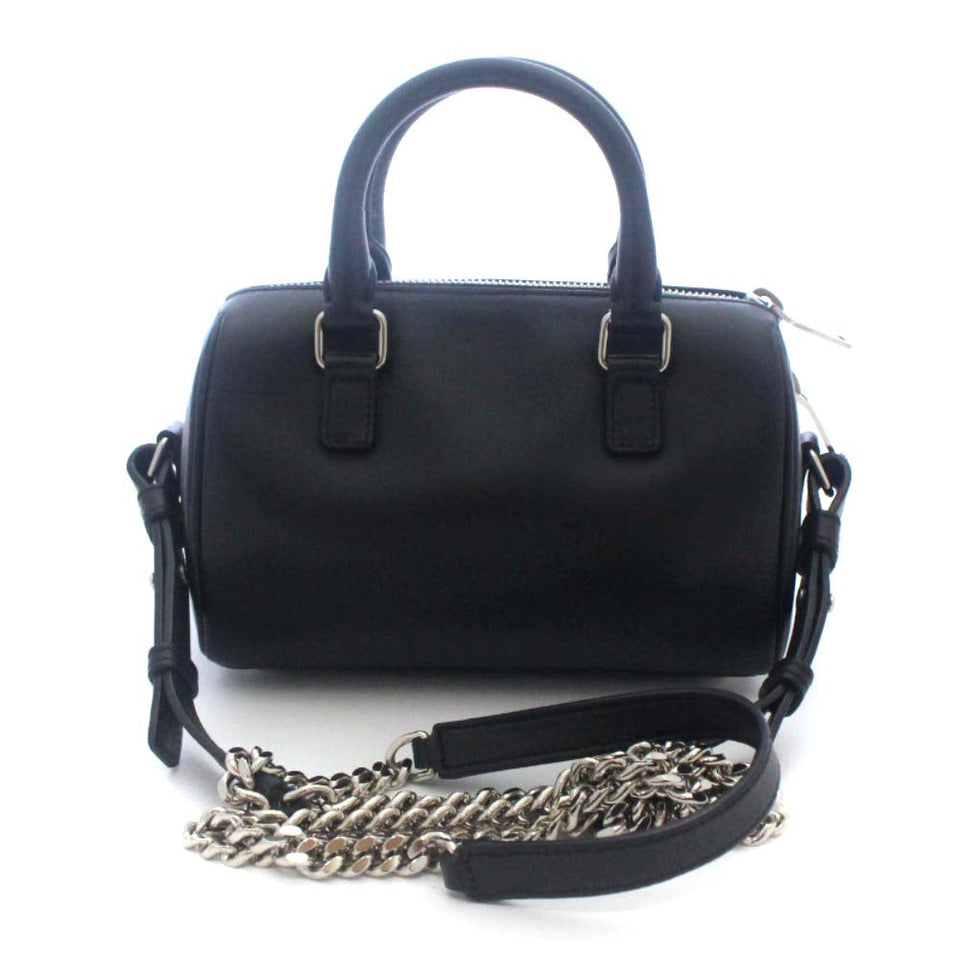 Saint Laurent- Paris Chain Shoulder Bag Baby Duffle Black White Leather