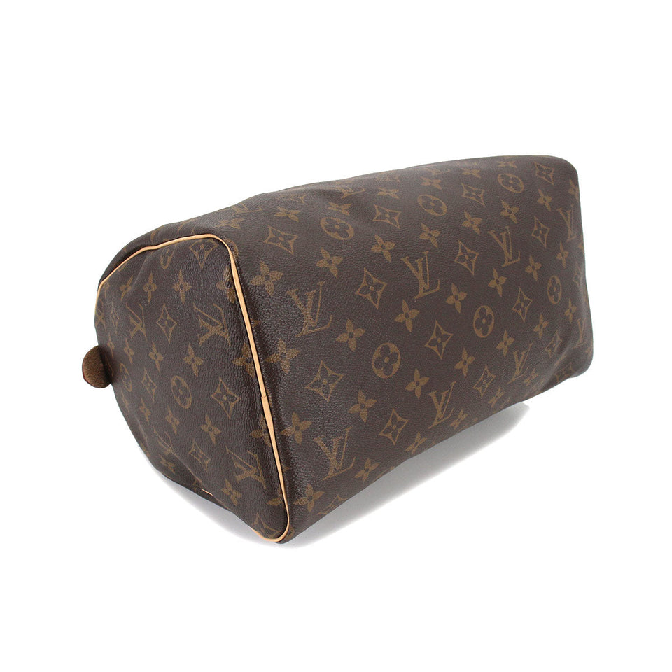 Louis Vuitton Monogram Speedy 30 Hand Bag Brown RFID Gold Hardware
