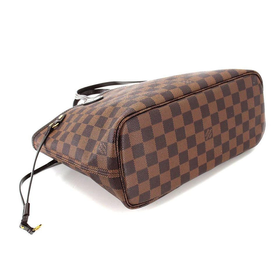 Louis Vuitton Damier Neverfull PM Tote Bag Brown Gold Hardware