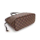 Louis Vuitton Damier Monogram Neverfull PM Tote Bag Brown Gold Hardware