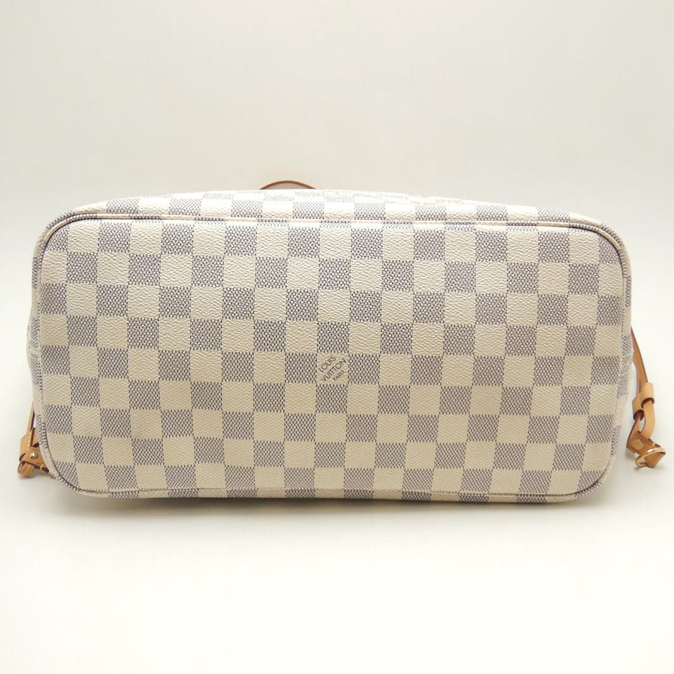 Louis Vuitton Damier Azur Neverfull MM Tote Bag White