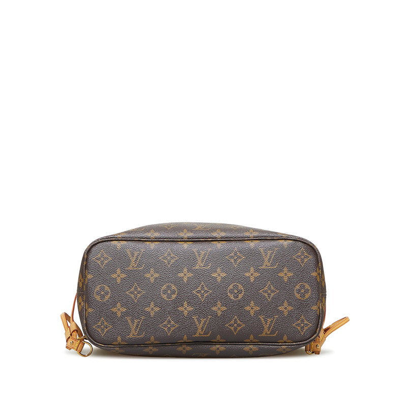 Louis Vuitton Monogram Neverfull PM Handbag Tote Bag Brown