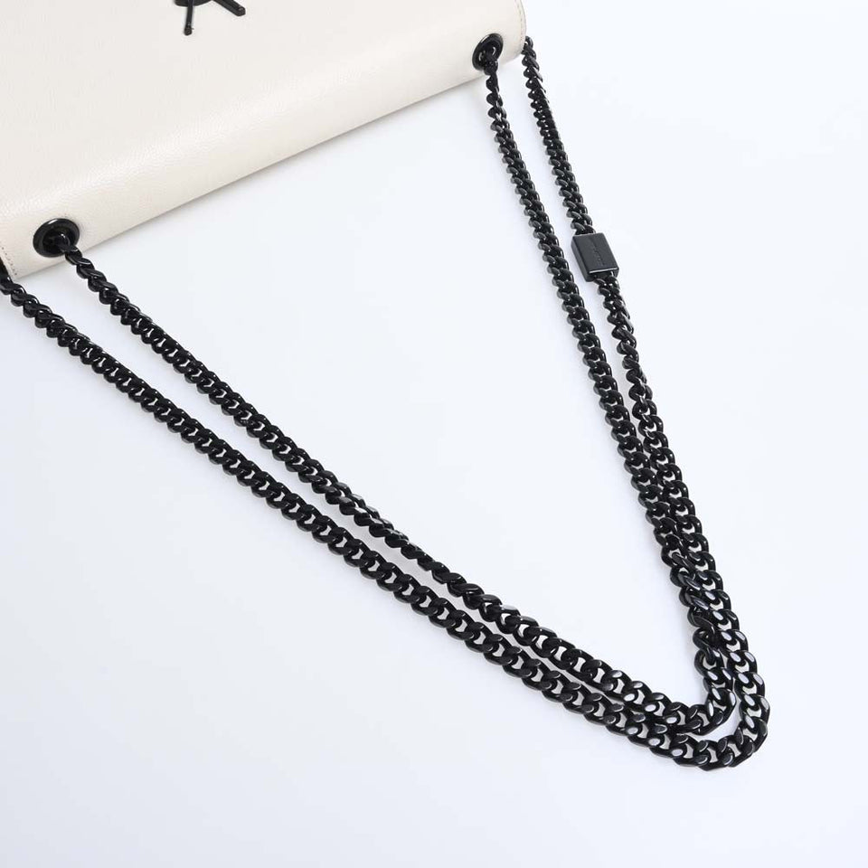 Saint Laurent- Leather Classic Kate Chain Shoulder Bag White/Black
