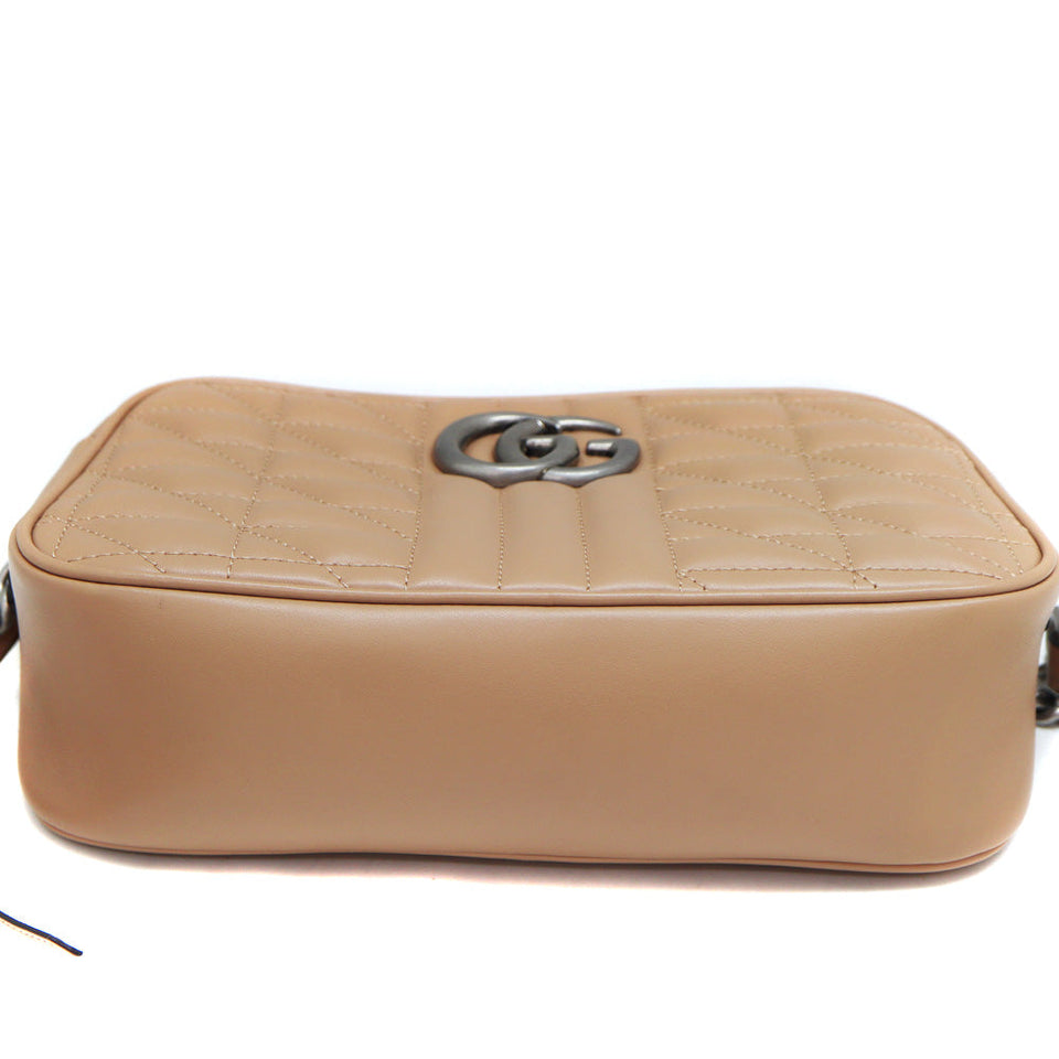 Gucci GG Marmont Shoulder Bag Leather Light Brown