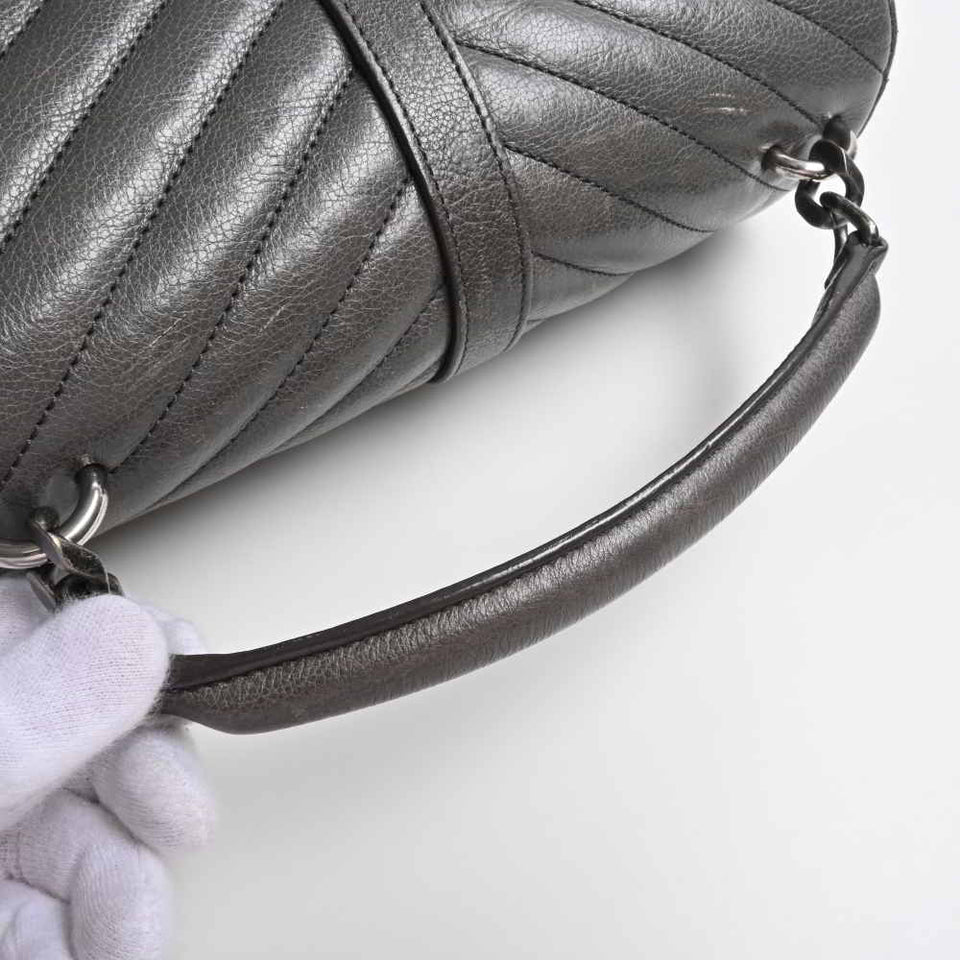 Saint Laurent- Leather College 2way Chain Shoulder Bag Gray