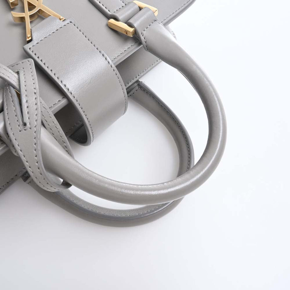 Saint Laurent- Leather Baby Cabas 2way Handbag Gray