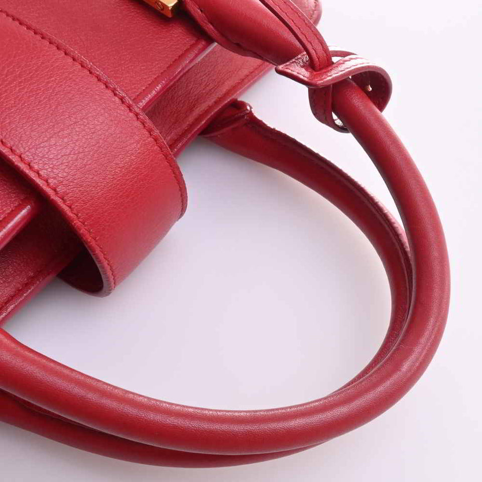 Saint Laurent- Leather Baby Cabas 2way Handbag Red